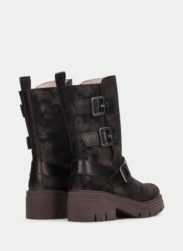 HISPANITAS Bota ashley marrom-metal