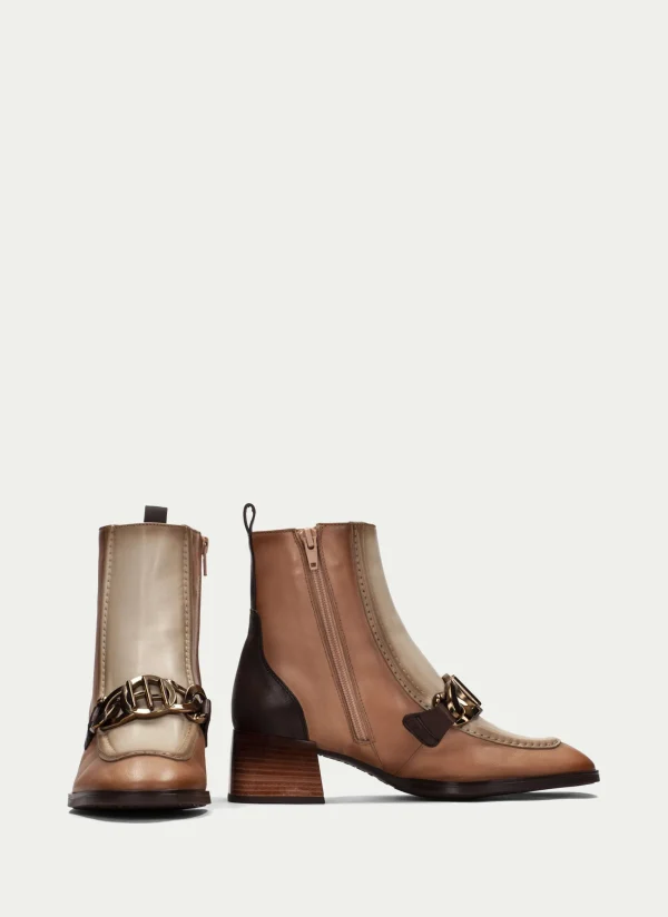 HISPANITAS Botins charlize apricot-marfil