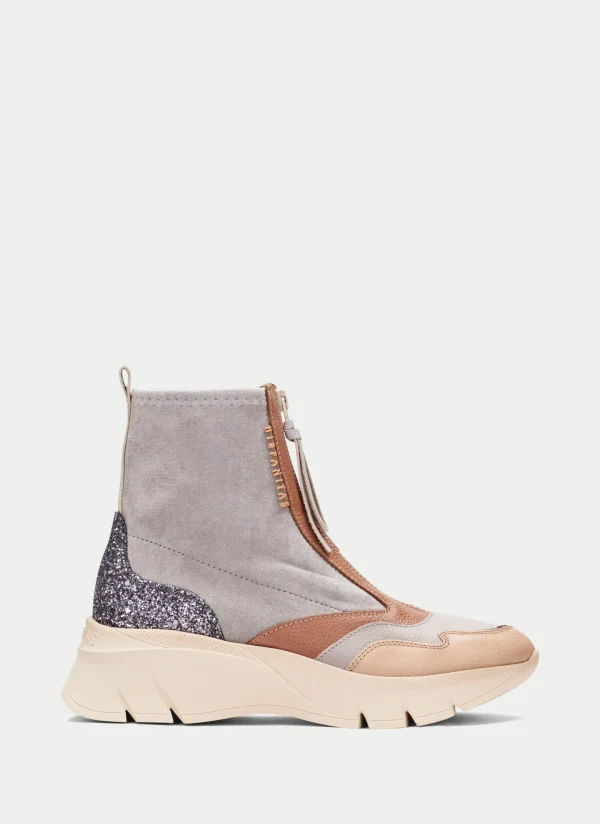 HISPANITAS Botins Desportivos helsinki cinza-areia-glitter