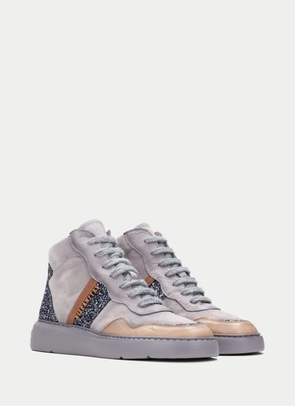 HISPANITAS Botins Desportivos oceania cinza-areia-glitter
