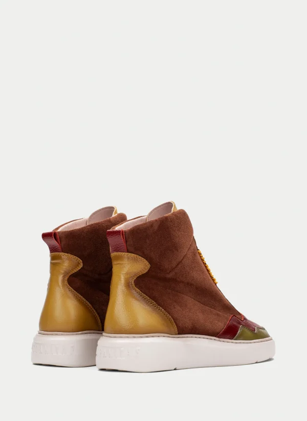 HISPANITAS Botins Desportivos oceania couro-mostarda-olive