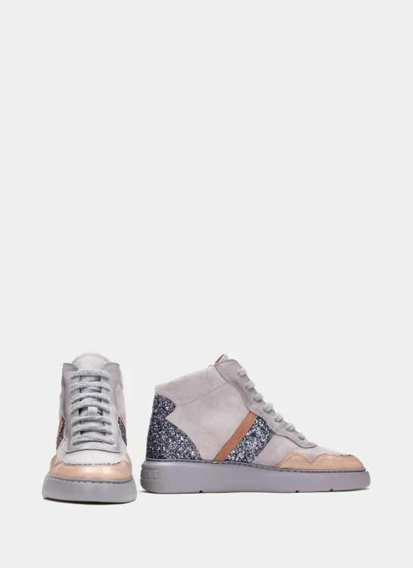HISPANITAS Botins Desportivos oceania cinza-areia-glitter