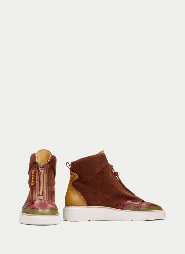 HISPANITAS Botins Desportivos oceania couro-mostarda-olive