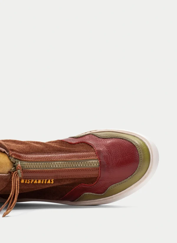 HISPANITAS Botins Desportivos oceania couro-mostarda-olive