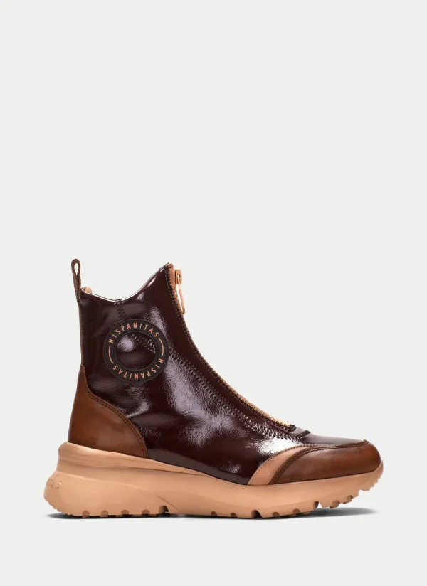 HISPANITAS Botins Desportivos polinesia couro-marrom
