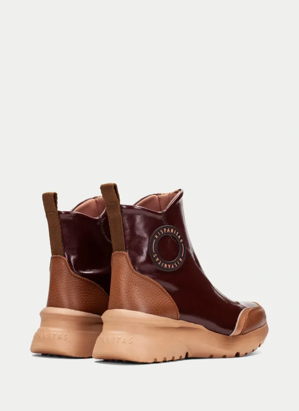 HISPANITAS Botins Desportivos polinesia couro-marrom