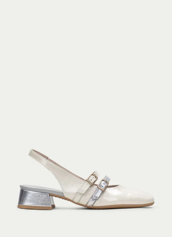 HISPANITAS Sapatos rasos aruba creme-prata