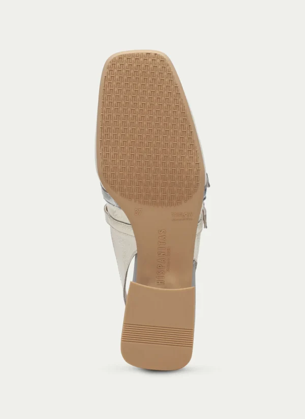 HISPANITAS Sapatos rasos aruba creme-prata