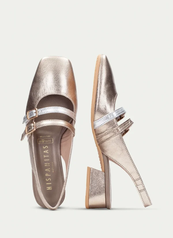 HISPANITAS Sapatos rasos aruba oro