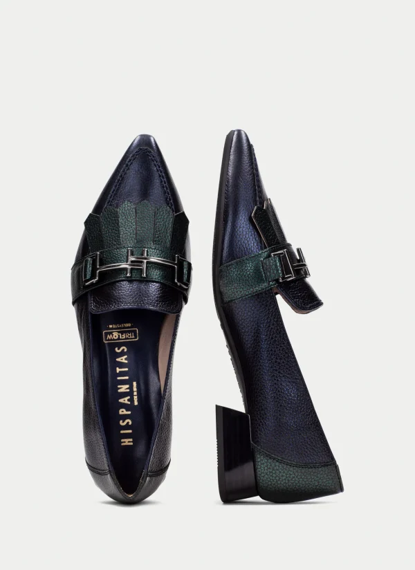 HISPANITAS Sapatos rasos dali azul-forest-metal