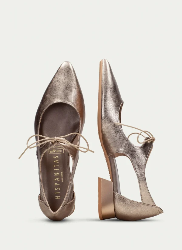 HISPANITAS Sapatos rasos dali oro