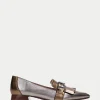 HISPANITAS Sapatos rasos dali ouro-aço