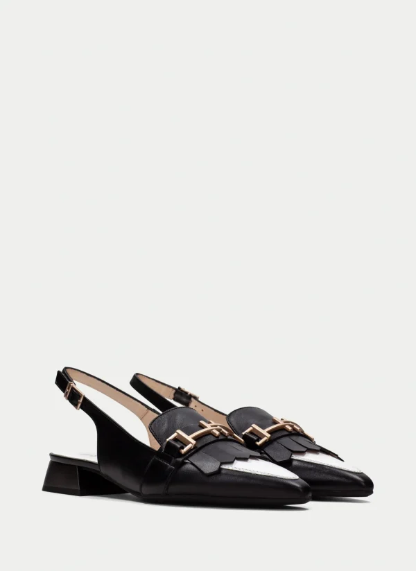 HISPANITAS Sapatos rasos dali preto-branco