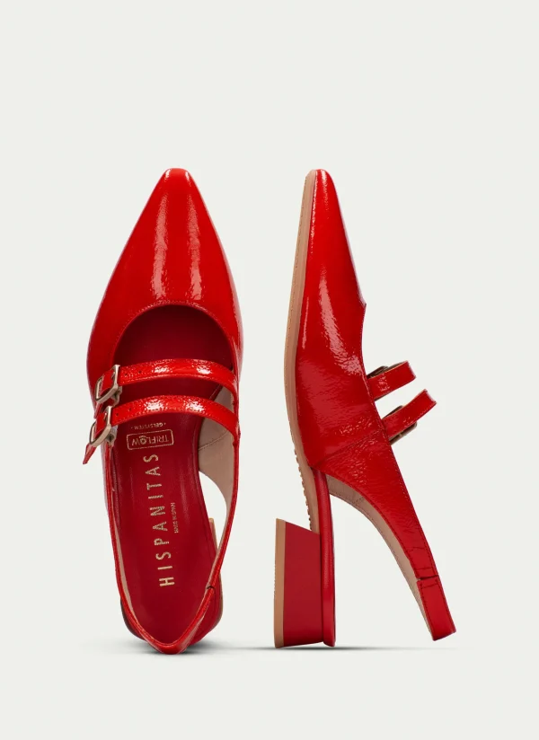 HISPANITAS Sapatos rasos dali vermelho