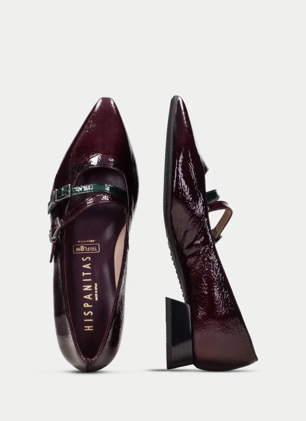 HISPANITAS Sapatos rasos dali vinho
