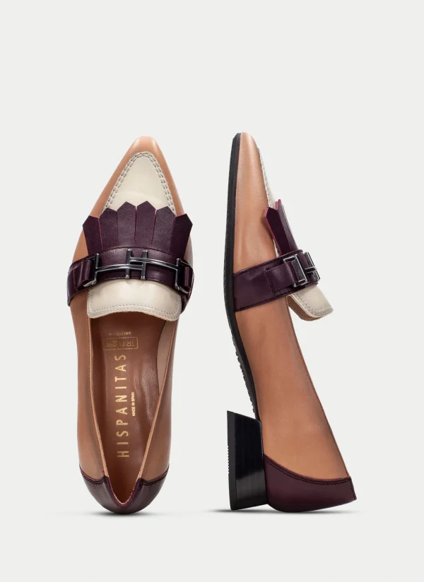 HISPANITAS Sapatos rasos dali vinho-milk-almond