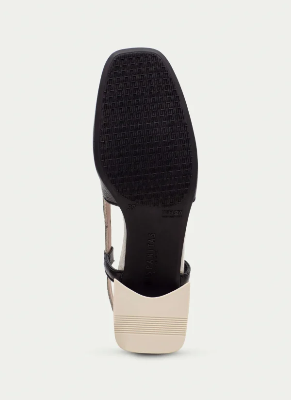 HISPANITAS Slingback malta preto-creme