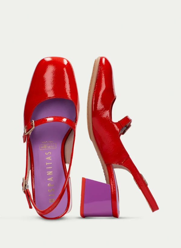 HISPANITAS Slingback malta vermelho