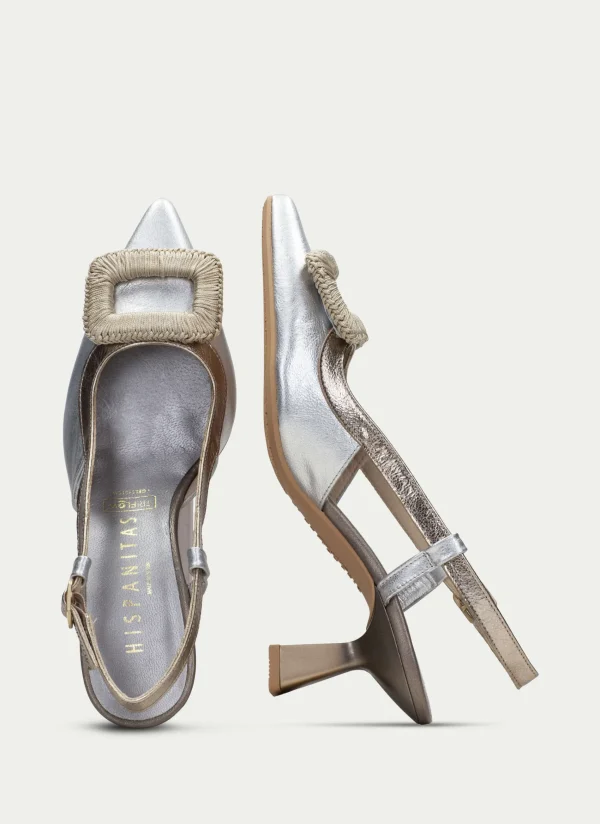 HISPANITAS Slingback nova prata-ouro