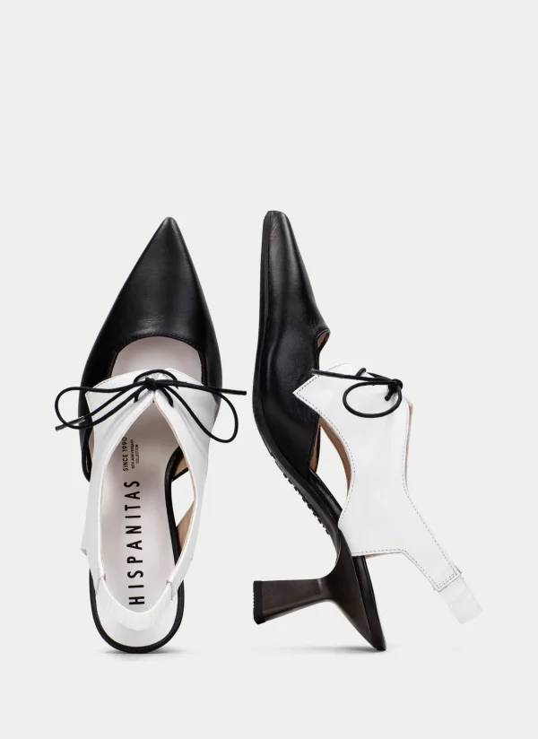HISPANITAS Slingback nova preto-branco