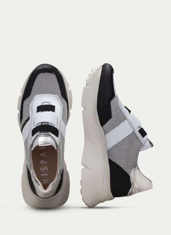 HISPANITAS Sneakers hawai branco-preto-prata