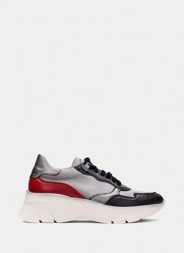 HISPANITAS Sneakers helsinki preto-cinzento-vermelho