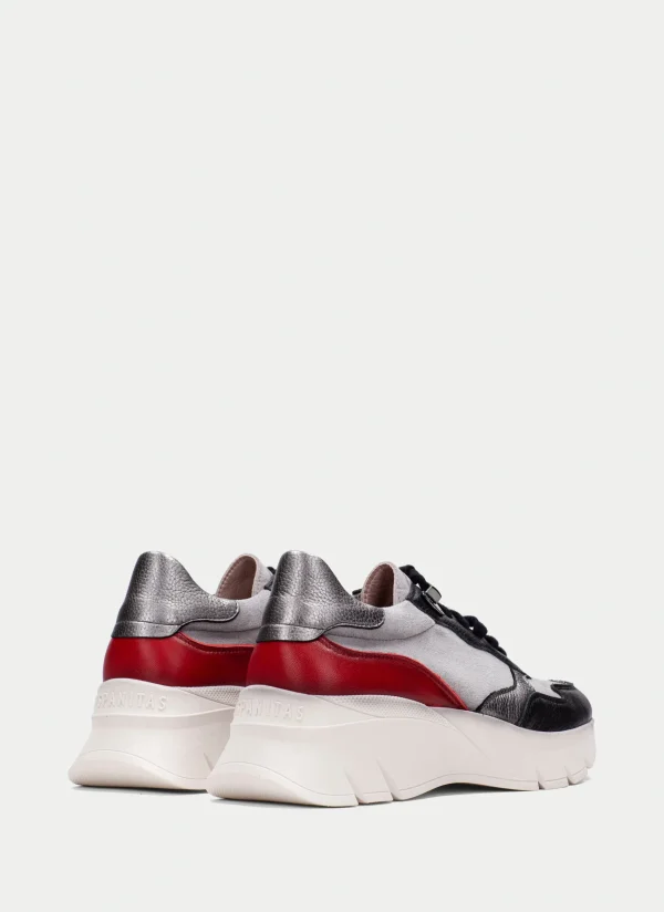 HISPANITAS Sneakers helsinki preto-cinzento-vermelho