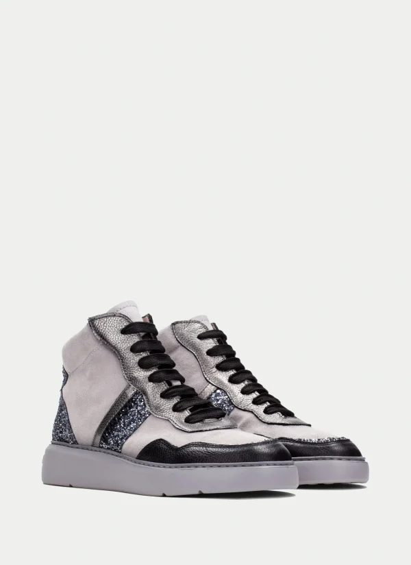 HISPANITAS Sneakers oceania preto-cinzento-glitter