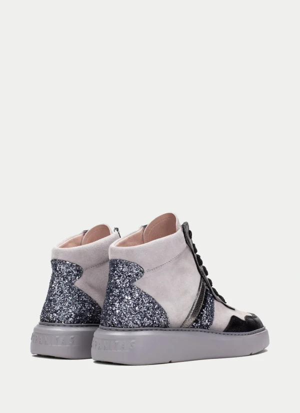 HISPANITAS Sneakers oceania preto-cinzento-glitter