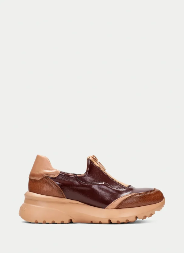 HISPANITAS Sneakers polinesia couro-marrom