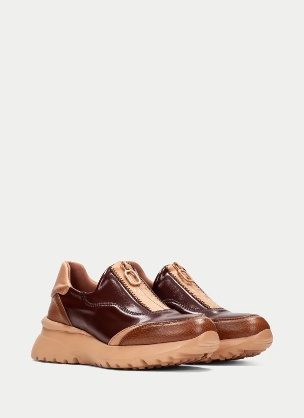 HISPANITAS Sneakers polinesia couro-marrom