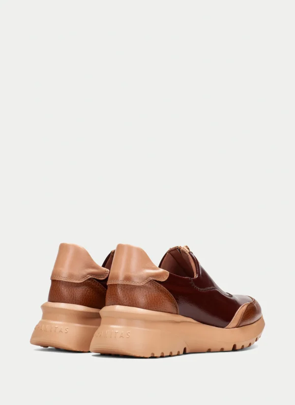 HISPANITAS Sneakers polinesia couro-marrom