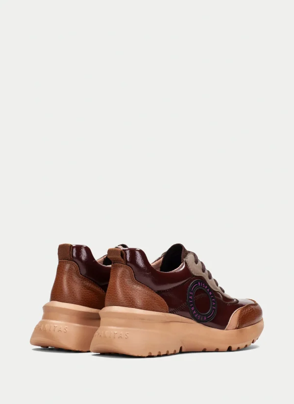 HISPANITAS Sneakers polinesia cuero-marron-taupe