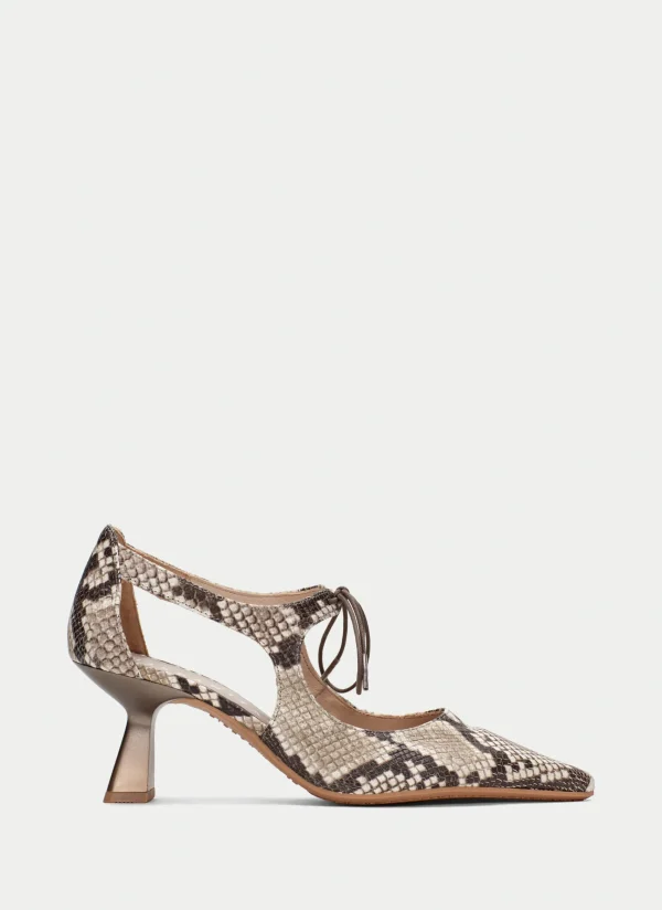 HISPANITAS Zapatos Tacon nova snake-taupe